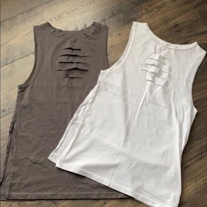 Lot of 2 ripped detailed tank tops